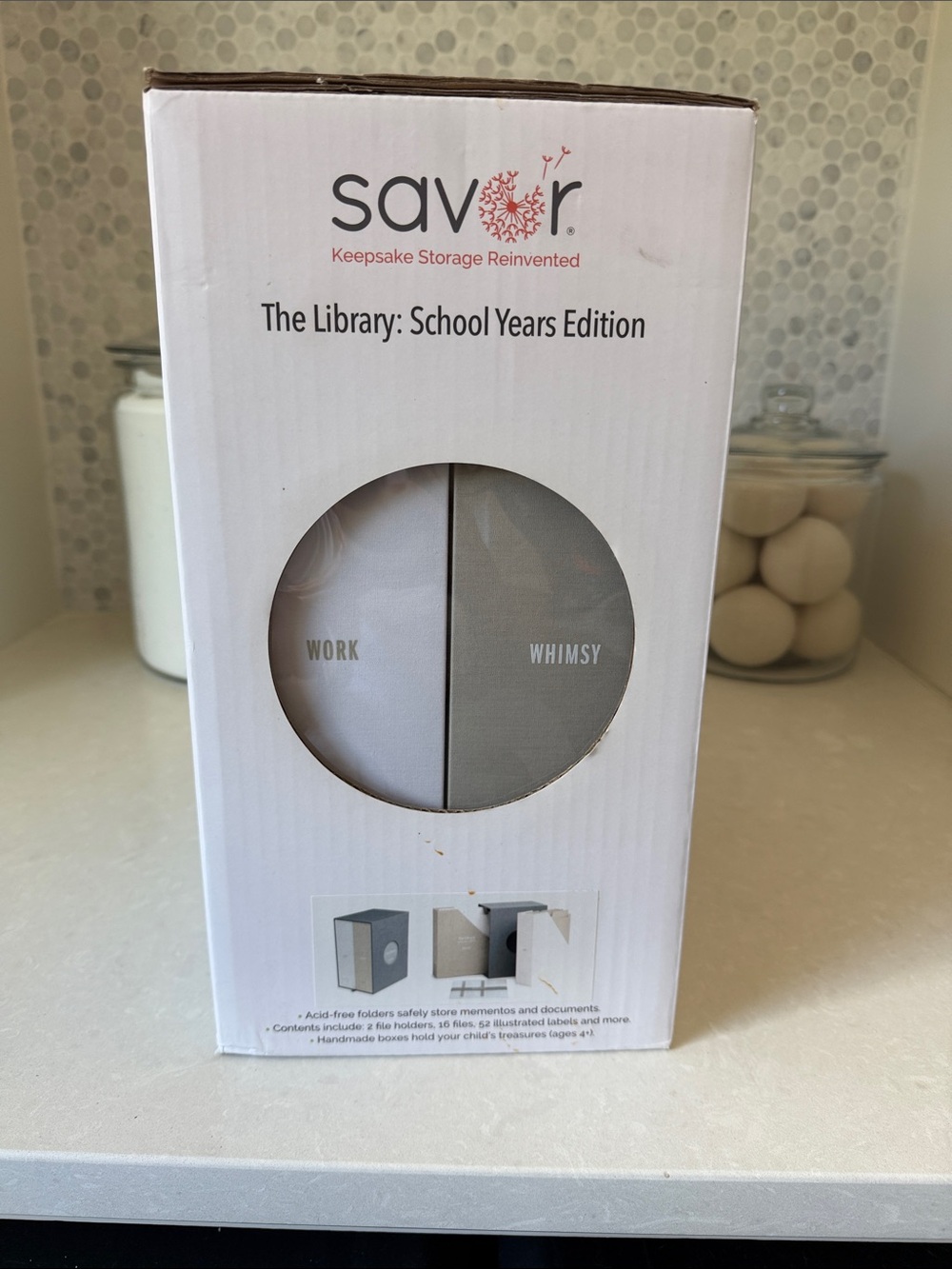 Savor The Library: School Years Edition Keepsake Storage - Gray & White